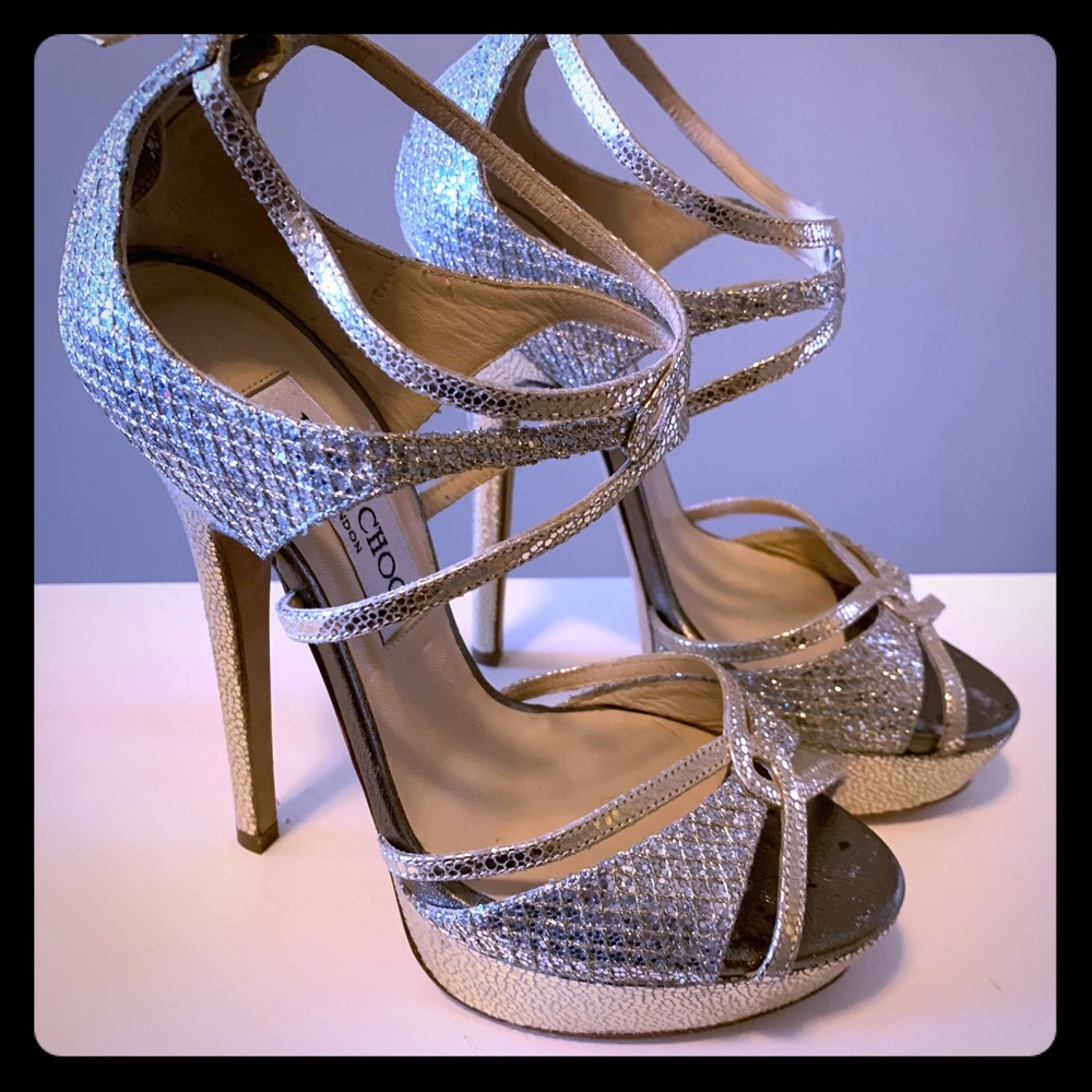 Jimmy Choo Silver Heels Women’s Size 6